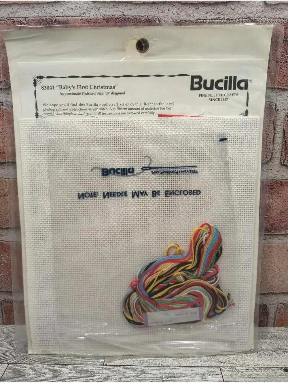 1993 Bucilla Stocking Kit Cross Stitch Baby's First 1st Christmas Embroidery 10